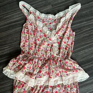 Valentino Silk Floral Body Wear With Lace Accents